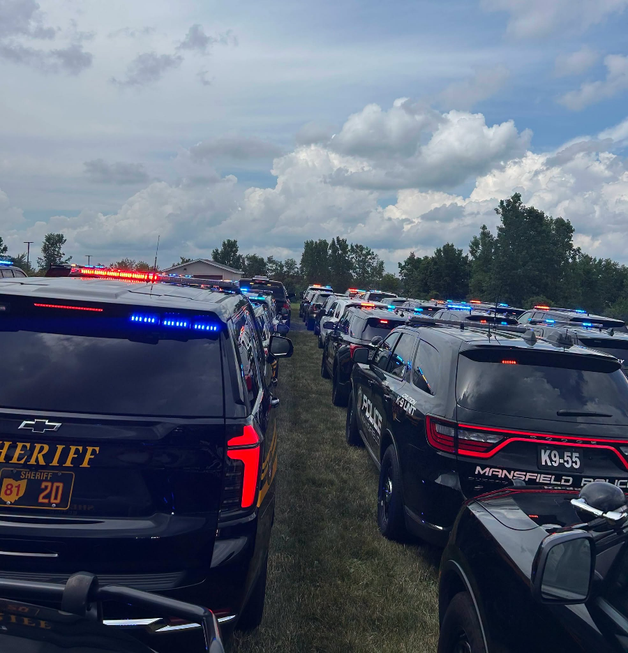 Cruisers from agencies across Ohio lined up for the procession honoring Rittman Police Sergeant Michael Ries